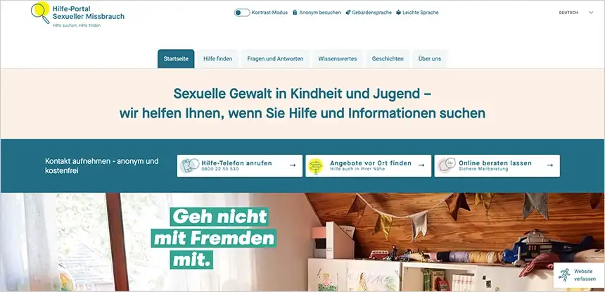 Hilfe-Portal Sexueller Missbrauch