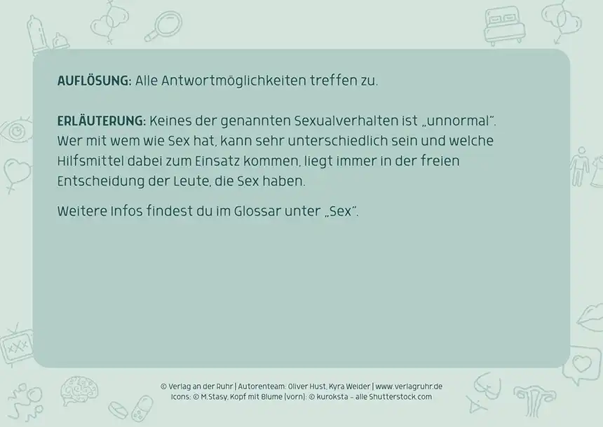 Das Sex-Quiz für Schule und Jugendarbeit